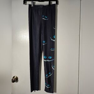 Dark Blue Womens Size Small Leggings With cat Face Print.